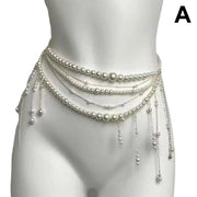 Multilayer Pearl Waist Chain Belt Body Jewellery