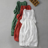 Ramie Cotton Dress Summer Dresses