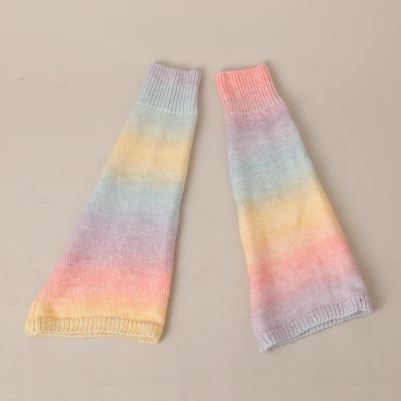 Gradient Japanese Boot Cuffs Knitted Wool Over Knee Leg Warmers
