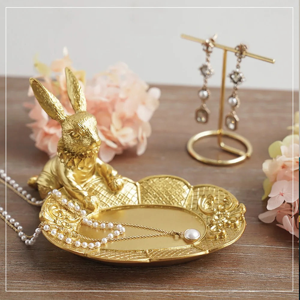 Golden Bunny Butler Home Decor