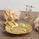 Golden Bunny Butler Home Decor