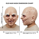 Bald Old Man Mask Full Head Latex Scary Grandpa Halloween Horror Party Cosplay Costume Prop