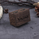 Viking Rivet Stainless Steel Huggie Hoop Earrings for Men with Wooden Box