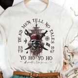 Dead Men Tell No Tales T-Shirt Pirates Of The Caribbean Cotton Tee A Pirate Life For Me
