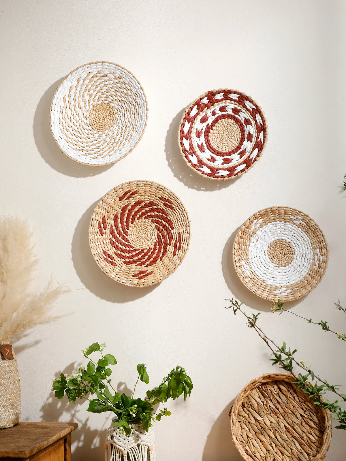 Seagrass Wall Basket Boho Home Decoration Handmade Natural Wall Art