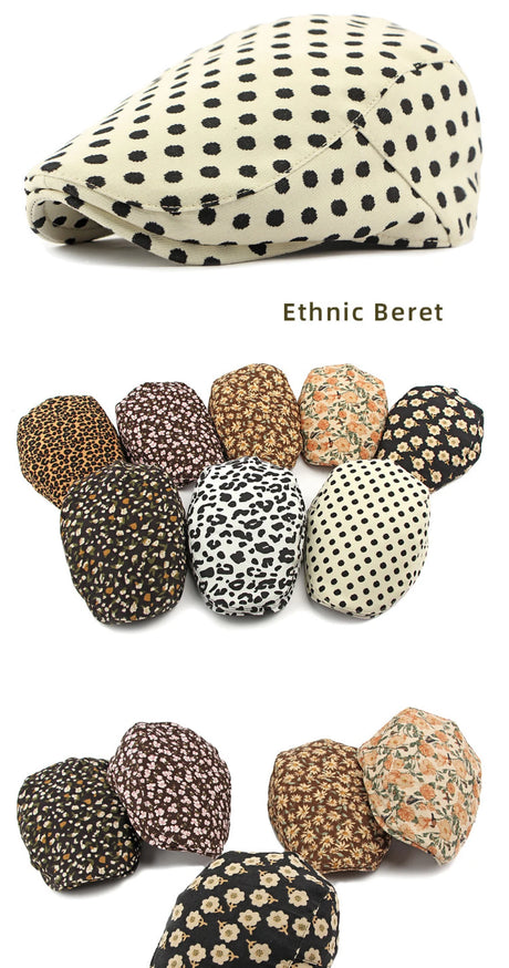 Winter Florals Cabbie Beret Caps
