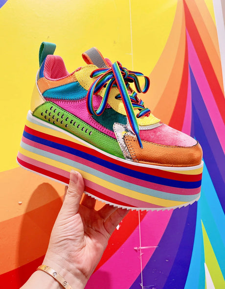 Rosie's Rainbow Sneakers Chunky Platform Shoes