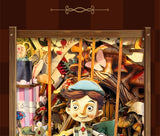 Puppet Theatre DIY Wooden Book Nook Miniatures Kits Bookshelf Decor Crafts