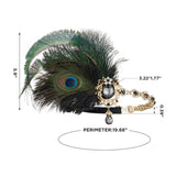1920s Flapper Peacock Feather Headband Roaring 20s Great Gatsby Hair Accessories