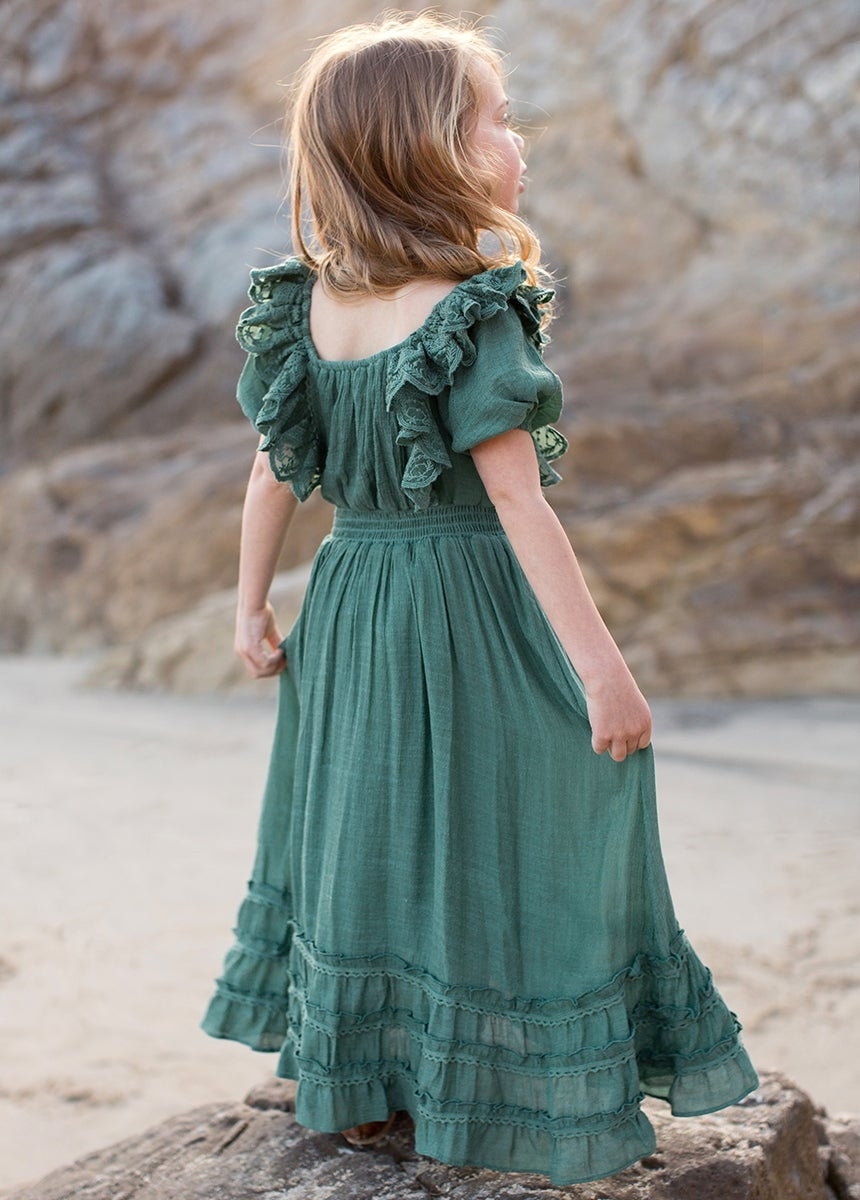 Girls Lace Bohemian Long Photoshoot Dresses