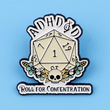 ADHD Awareness Enamel Pins Roll the Dice Badge Lapel Pin