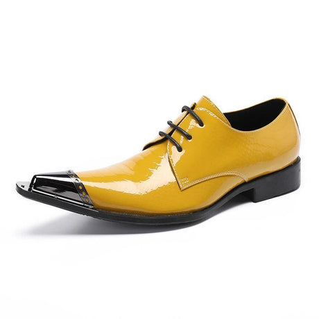 Crystal Blue Waters Real Leather Mens Oxford Pointed Toe Dress Shoes