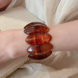 Smudged Oval Acrylic Elastic Bangles Bracelets