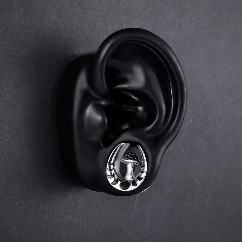 Stainless Steel Mushroom Saddle Ear Gauges Tunnels Expanders Plugs Earring Piercing Jewellery Double Flared 2PCS