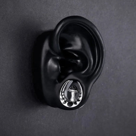 Stainless Steel Mushroom Saddle Ear Gauges Tunnels Expanders Plugs Earring Piercing Jewellery Double Flared 2PCS