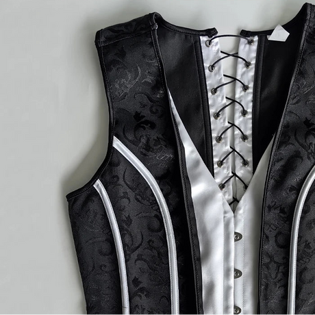 Men's Formal Boned Waistcoat Corset Vest Lace Up Burlesque Performance Stage Costume