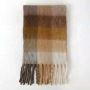 Colour Blocks Autumn Winter Plaid Scarves Imitation Cashmere Mohair