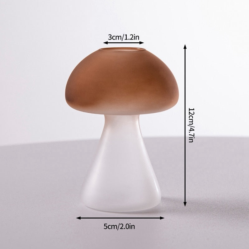 Mushroom Glass Vase Plant Hydroponic Terrarium Vase