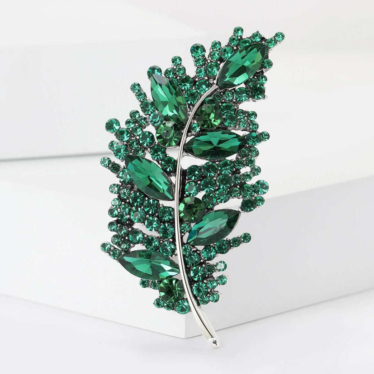 Feather Glass Brooches