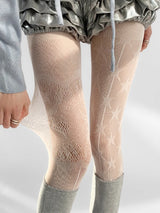 AB Design Coffee Tights Punk Fishnet Stockings Gothic Lolita Lace Five-pointed Star Print Mesh Pantyhose