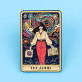 The ADHD Tarot Card Enamel Pin Brooches Badge Lapel Pin