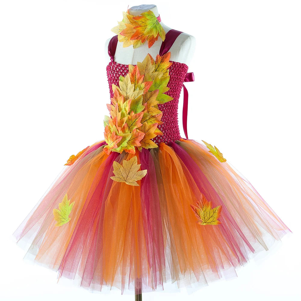 Fall Fairy Costume Forest Woodland Autumn Fairy Tutu Dress Up Maple Leaves