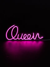 LED Neon Pink Queen USB Night Light Wall Art Room Decor Lamp