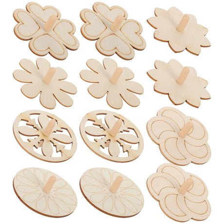12 DIY Gyro Toys Wooden Spinning Tops Kids Craft Project