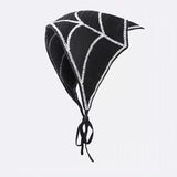 Skulls Bats Spiderwebs Halloween Crochet Headscarves Knitted Cotton Triangle Scarf