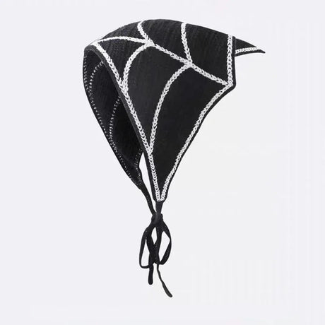 Skulls Bats Spiderwebs Halloween Crochet Headscarves Knitted Cotton Triangle Scarf