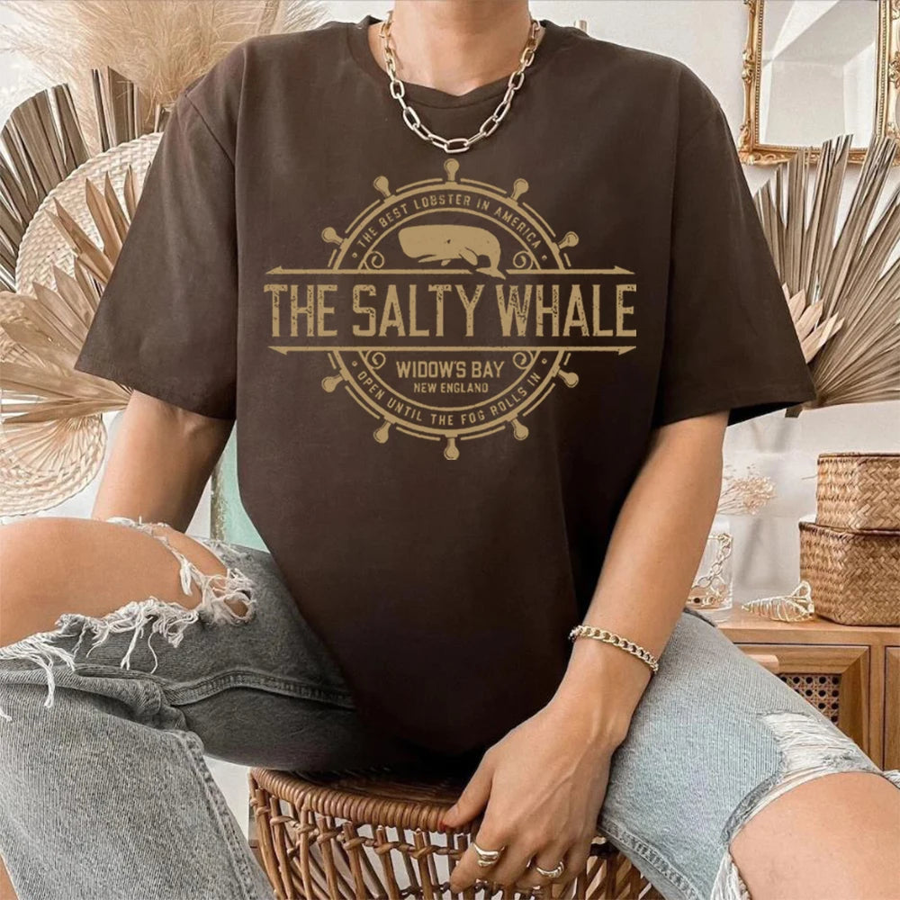 Widow's Bay T-Shirt Horror TV Series Tee The Salty Whale of Widow's Bay Shirt You Had Your Qualms Seafood Restaurant Bar Pub Tee Tops