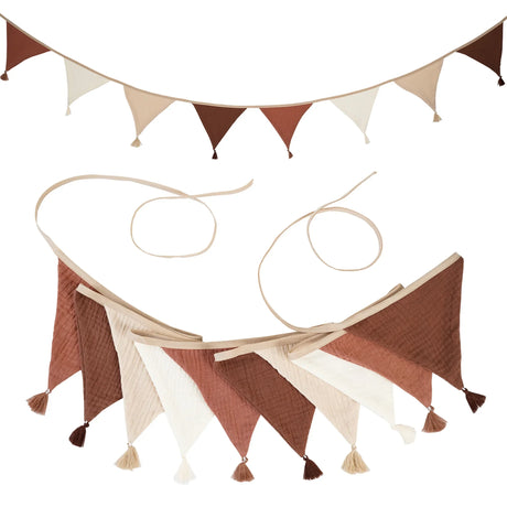 Children's Bunting 10 Triangle Flags with Tassles Party Decor Carnival Banner Garland 2.6M/8.5FT