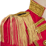 Ringmaster Jacket Regency Queen Red Fringed Military Tuxedo Women Gothic Steampunk Victorian Officer Uniform Coat
