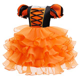 Orange Witch Halloween Cosplay Tiered Cake Dress