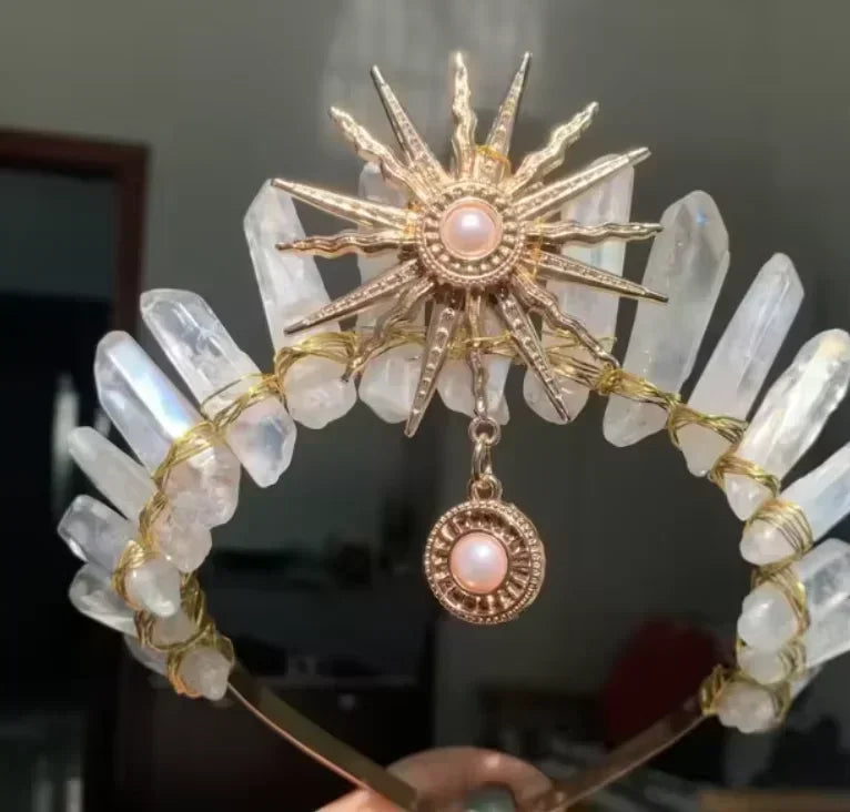 The Sun Goddess Raw Crystal Crown
