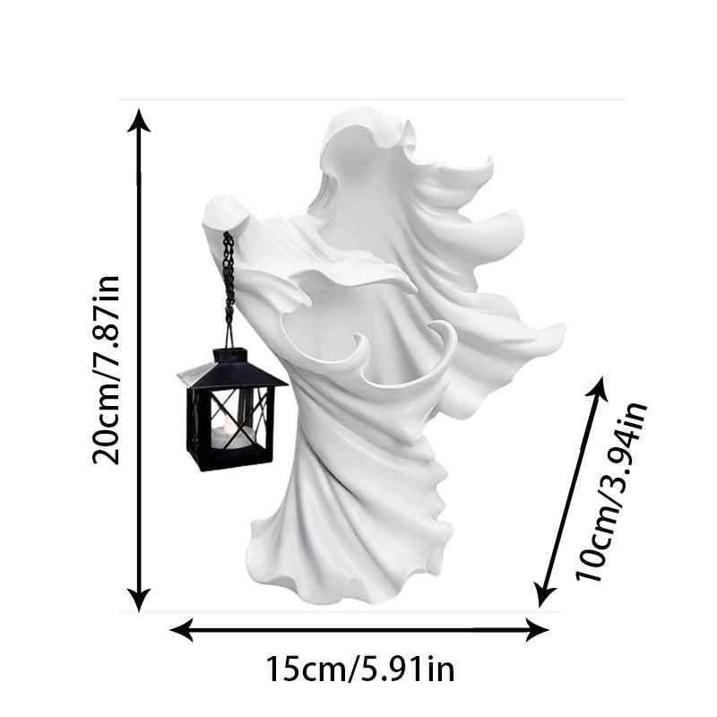 Halloween Ghost Lantern Resin Statue