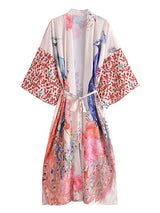 Peacock Floral Print Boho Kimono Cover-ups