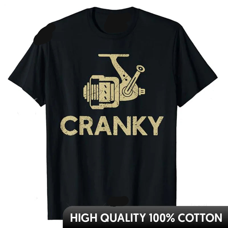 Cranky Men's T-Shirt Fisherman Tee Crankbait Fishing Lure
