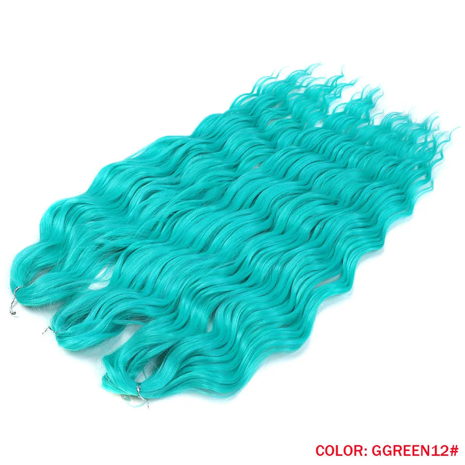 Ombre Rainbow 24 Inch Synthetic Hair Wave Braiding Hair Extensions