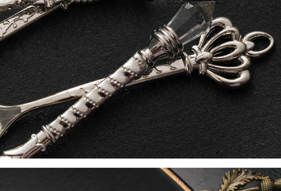 6pcs Vintage Spoons Fork Royal Style Gold Carved Coffee Tea Spoon Dessert Fork Cutlery Set