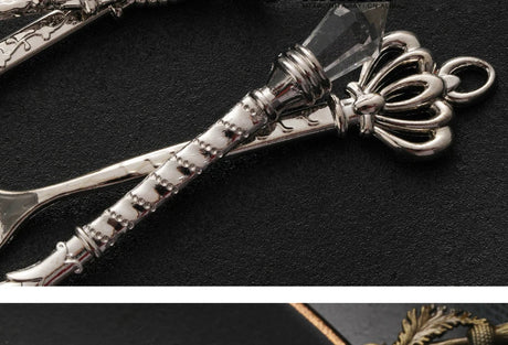 6pcs Vintage Spoons Fork Royal Style Gold Carved Coffee Tea Spoon Dessert Fork Cutlery Set