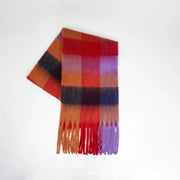 Colour Blocks Autumn Winter Plaid Scarves Imitation Cashmere Mohair