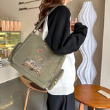 Wild Adventures Print Canvas Shoulder Bag Crossbody Messenger Bag