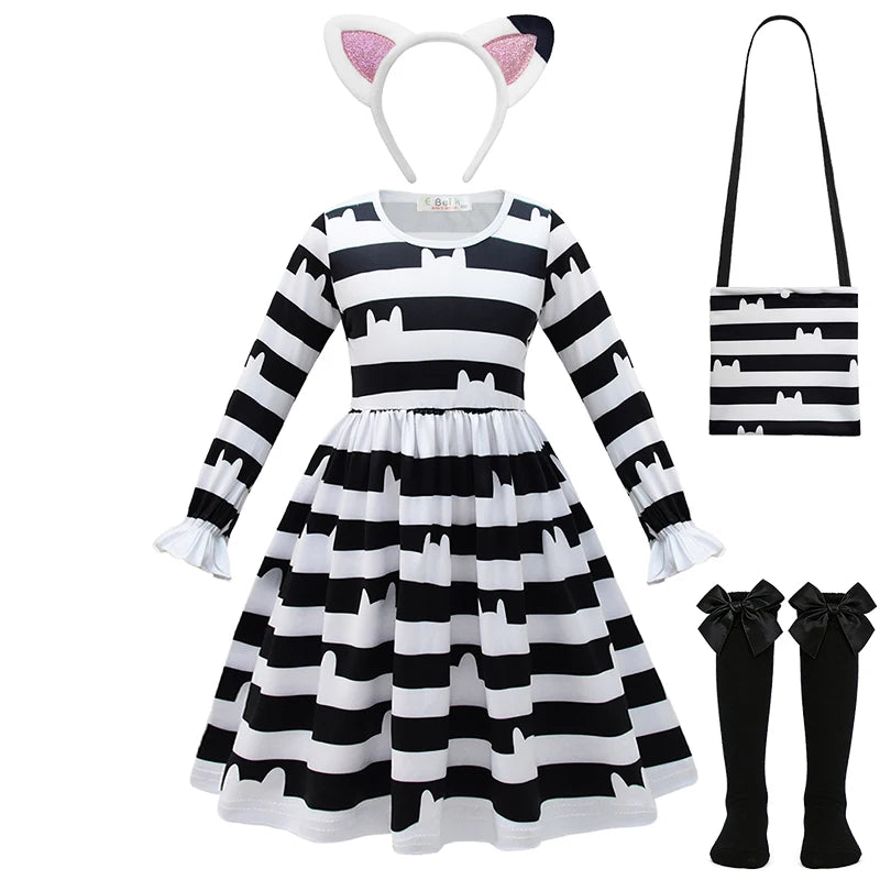 Cat Gabby Doll Striped Fancy Dress Halloween Cosplay Book Week Children's Costume