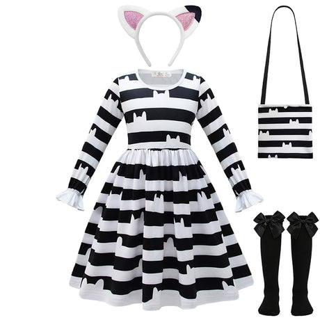 Cat Gabby Doll Striped Fancy Dress Halloween Cosplay Book Week Children's Costume