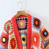 Gam Gam Granny Squares Knit Buttonless Cardigans