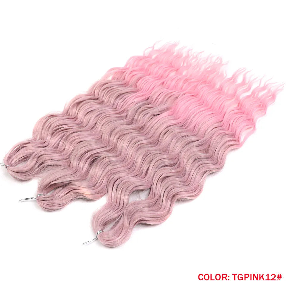 Ombre Rainbow 24 Inch Synthetic Hair Wave Braiding Hair Extensions