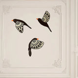 Set of Five Wooden Flying Birds Wall Decor