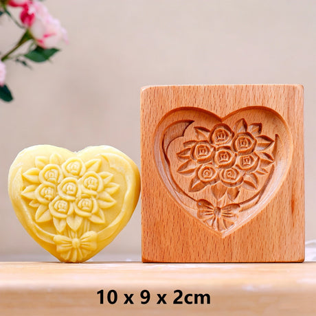 Farmhouse Wooden Cookie Moulds Baking Tools Gift for Bakers