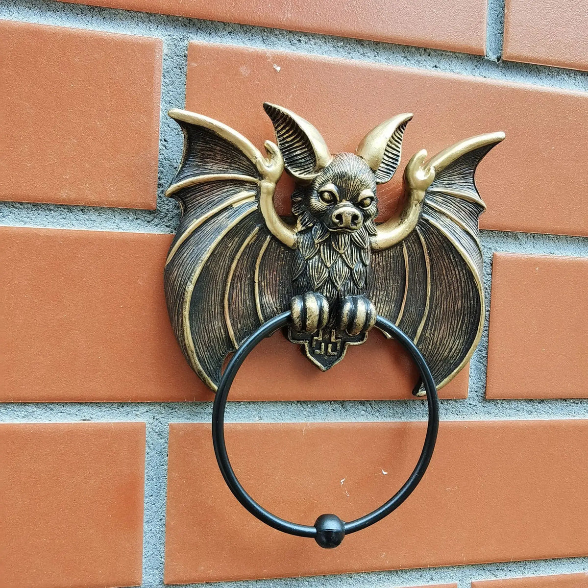 Halloween Bat Door Knocker Wall Decoration Resin Door Decor